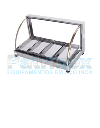 Estufa para salgados Vidro curvo em linha | Patrinox