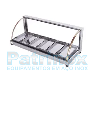 Estufa para salgados vidro curvo em linha 6 bandejas | Patrinox
