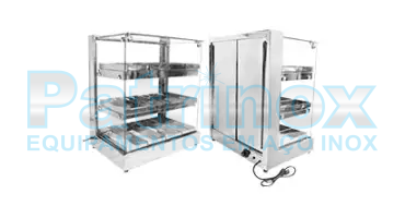 Estufa de Vidro Reto, tripla 3 andares para salgados | Patrinox