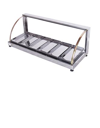 Estufa para salgados vidro curvo em linha 6 bandejas | Patrinox